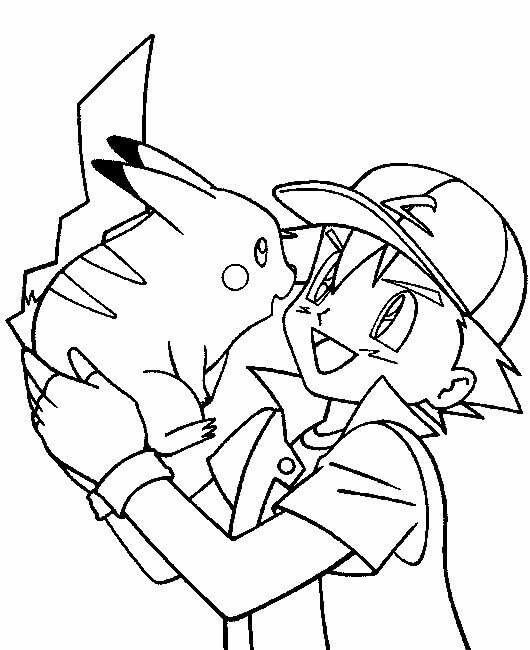 Ash And Pikachu Pokemon Coloring Pages