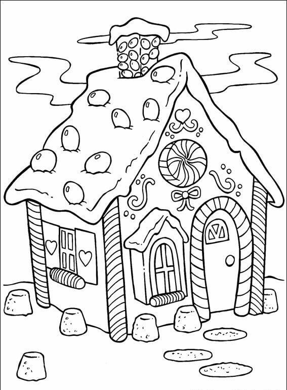 Christmas Gingerbread House Coloring Pages
