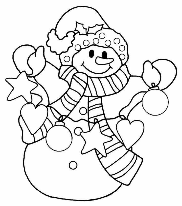 Christmas Snowman Coloring Pages