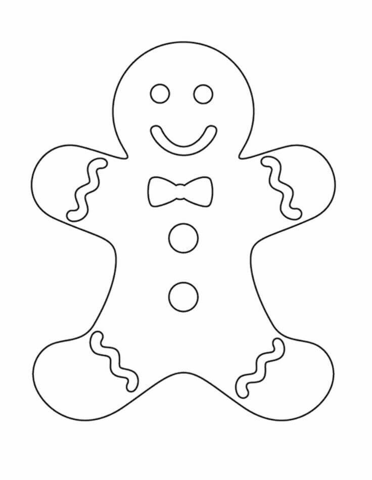 Gingerbread Man Christmas Coloring Pages