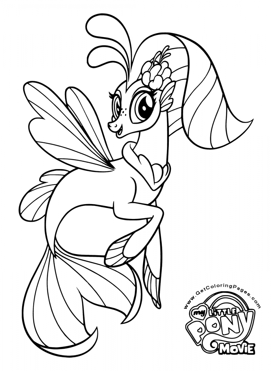 My Little Pony The Movie Coloring Page Princess Skystar Seapony