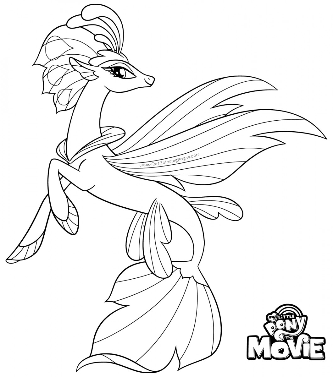 My Little Pony The Movie Coloring Page Queen Novo Seapony