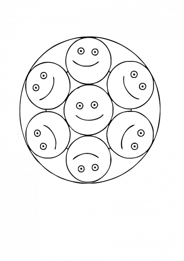 Smiley Mandala Coloring Page