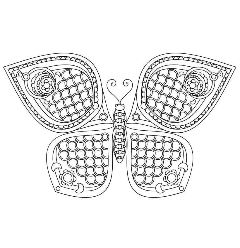 2.Choose A Colour For Your Butterfly Mandala Coloring Page