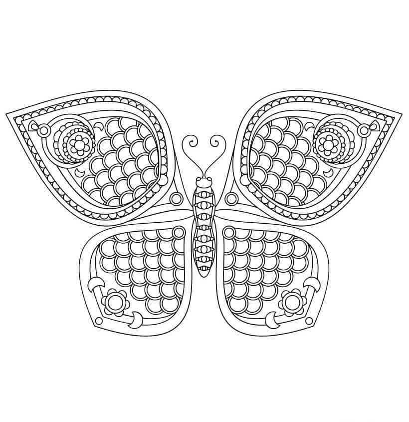 Butterfly Mandala Coloring Pages