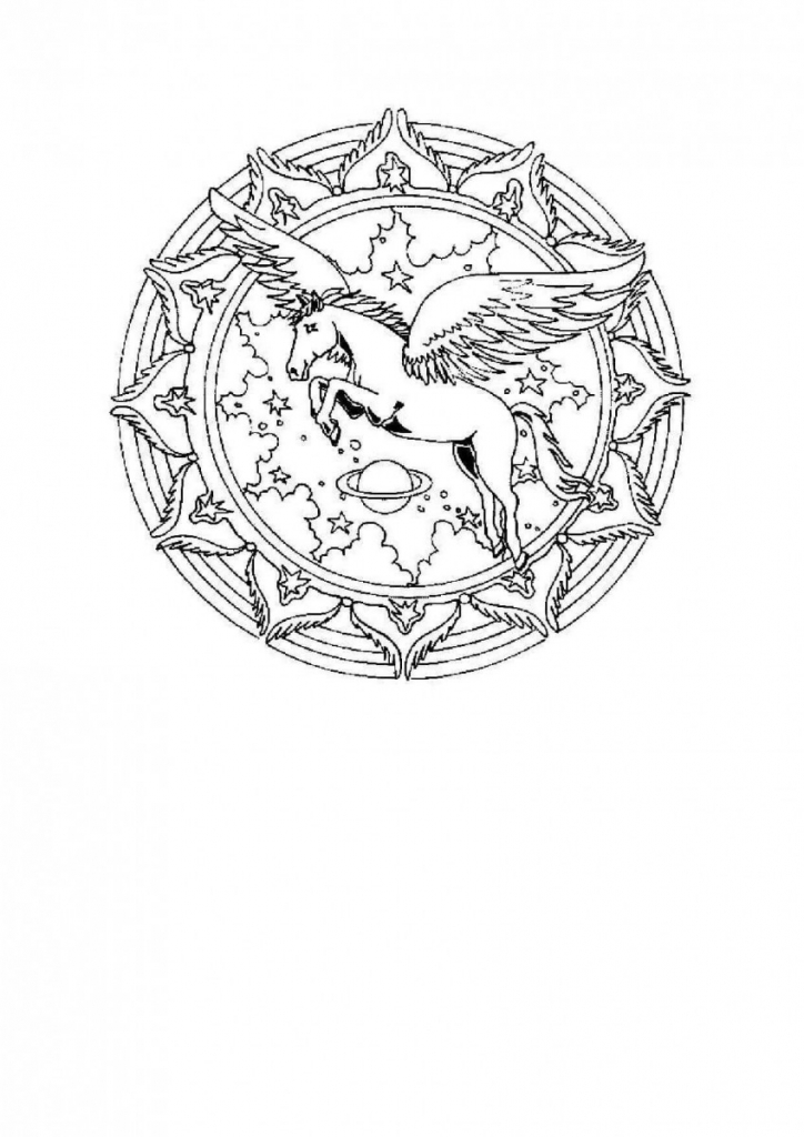 Unicorn Mandala Coloring Page