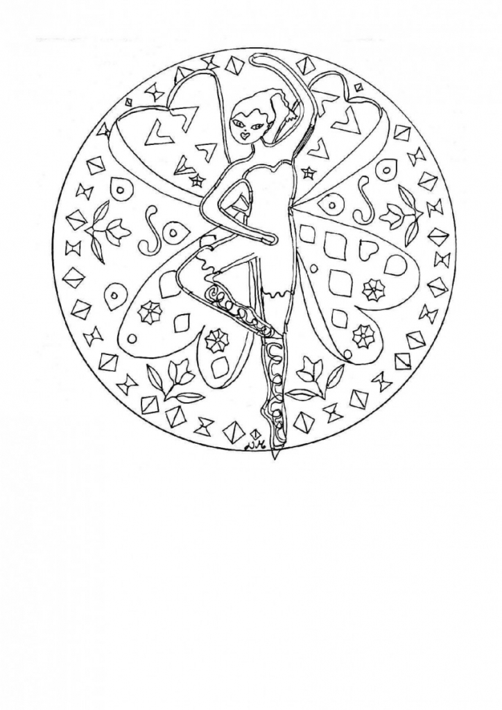 Fairy Mandala Coloring Page