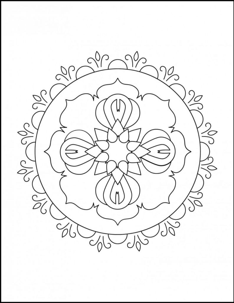 Rangoli Mandala Coloring Page