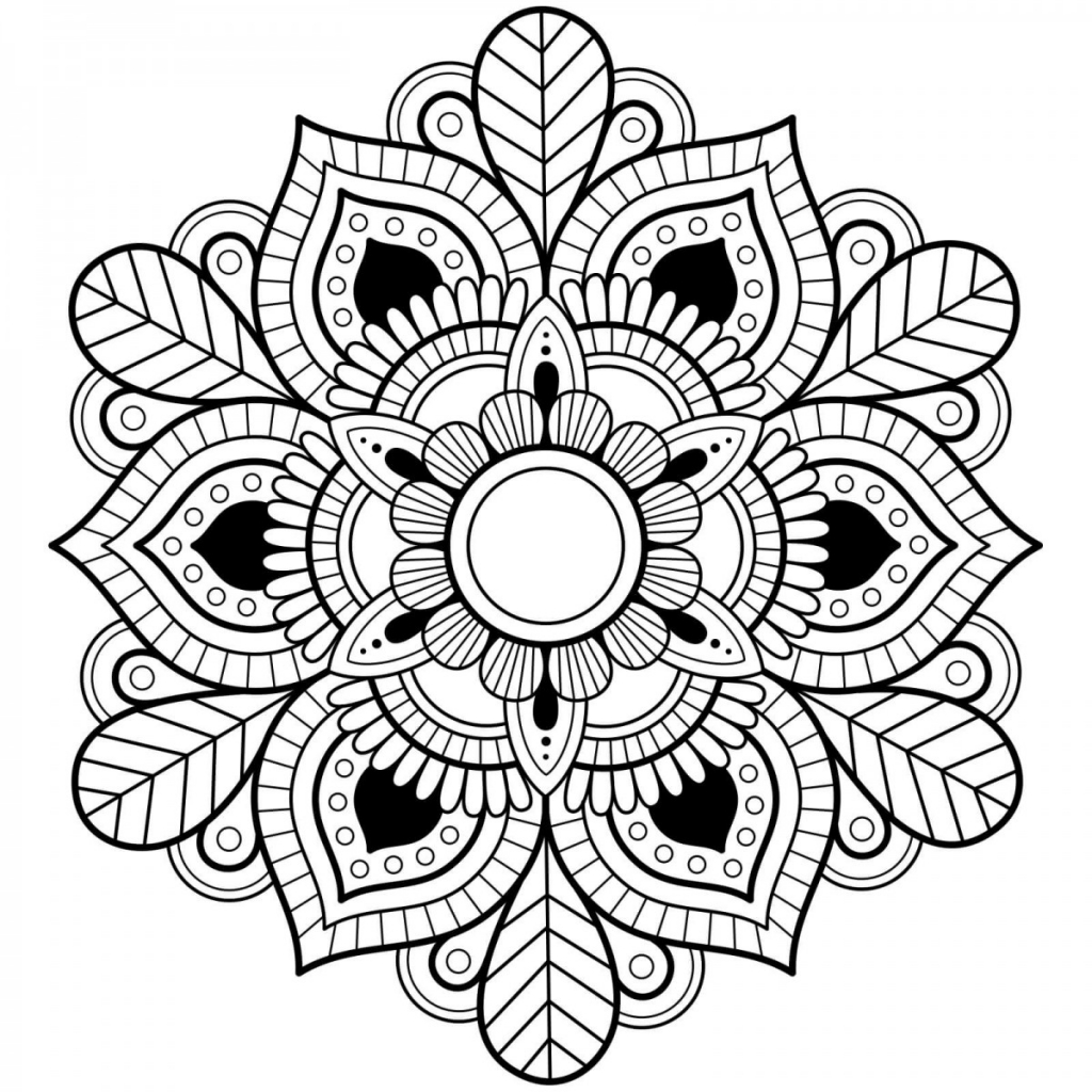 Download Coloring Pages Mandala PNG