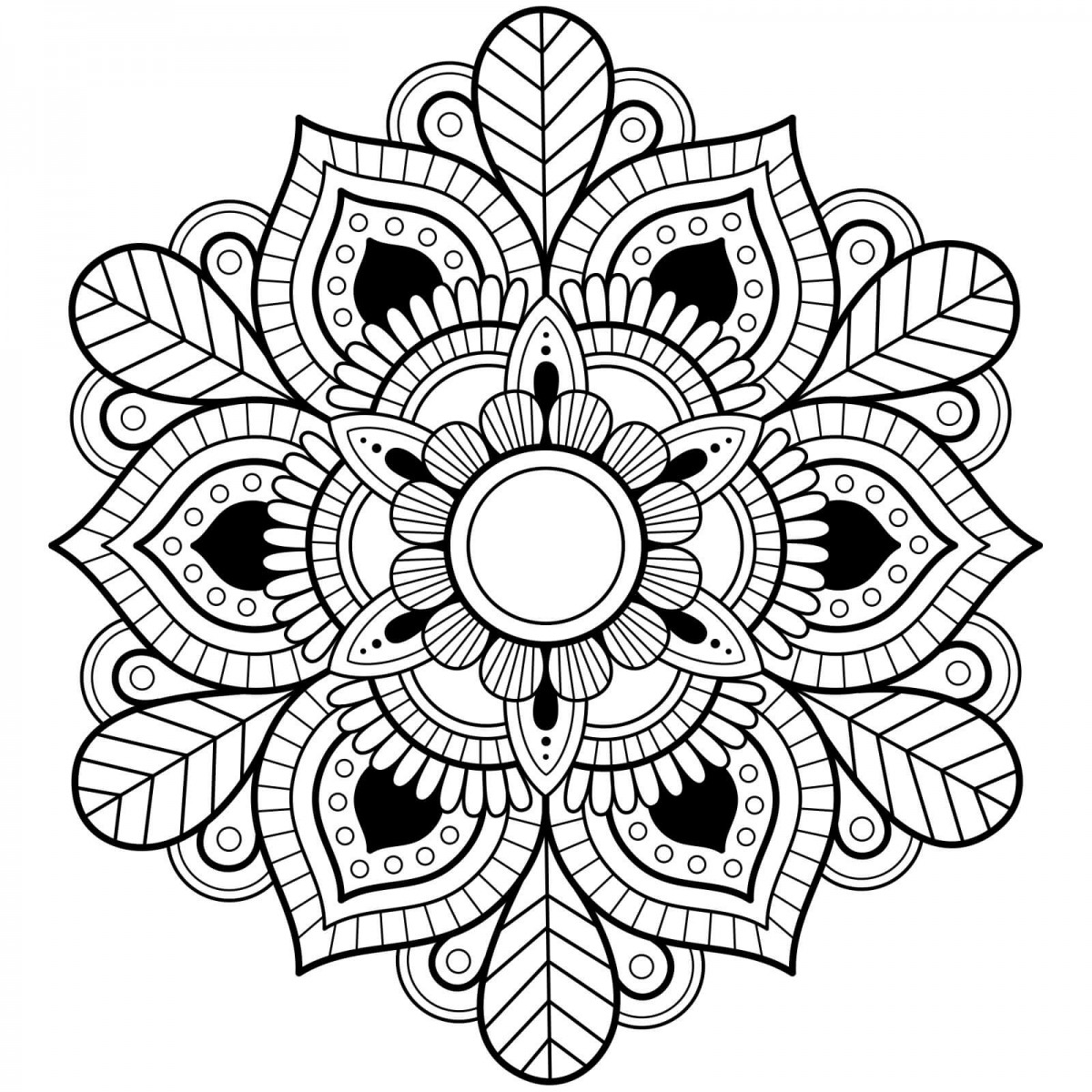 44. Detailed Mandala Coloring Page