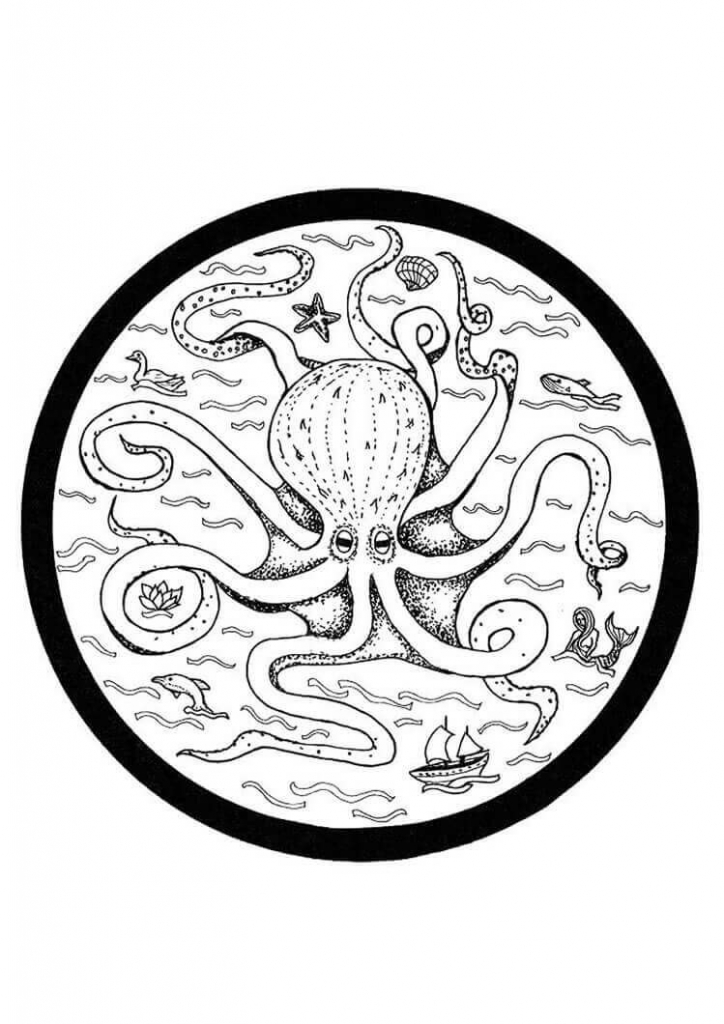 Sea Mandala Coloring Page