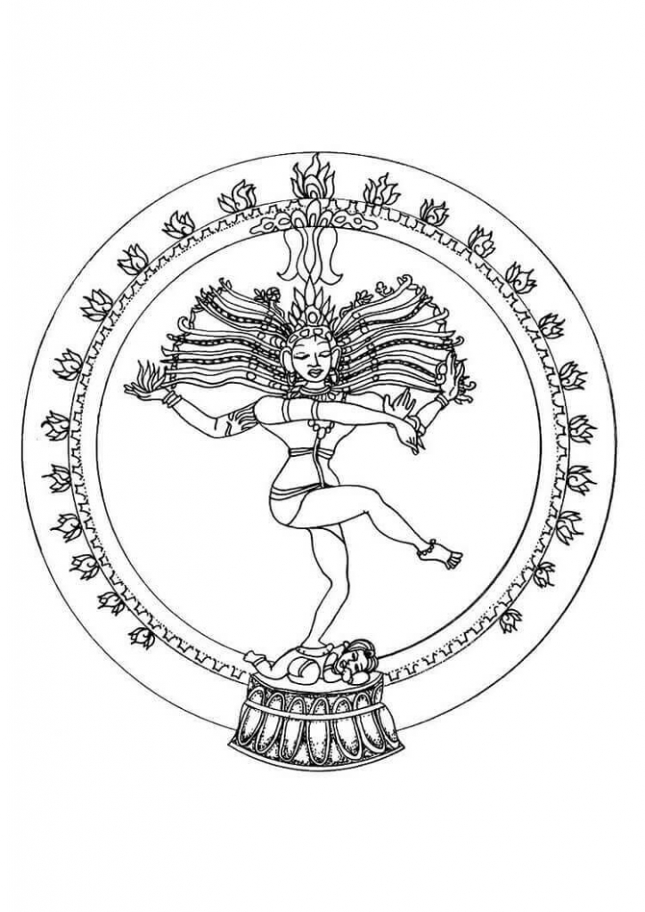 Natrajan The Dancing God Mandala Coloring Page