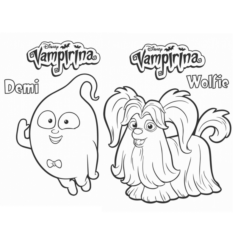 demi and wolfie vampirina coloring pages