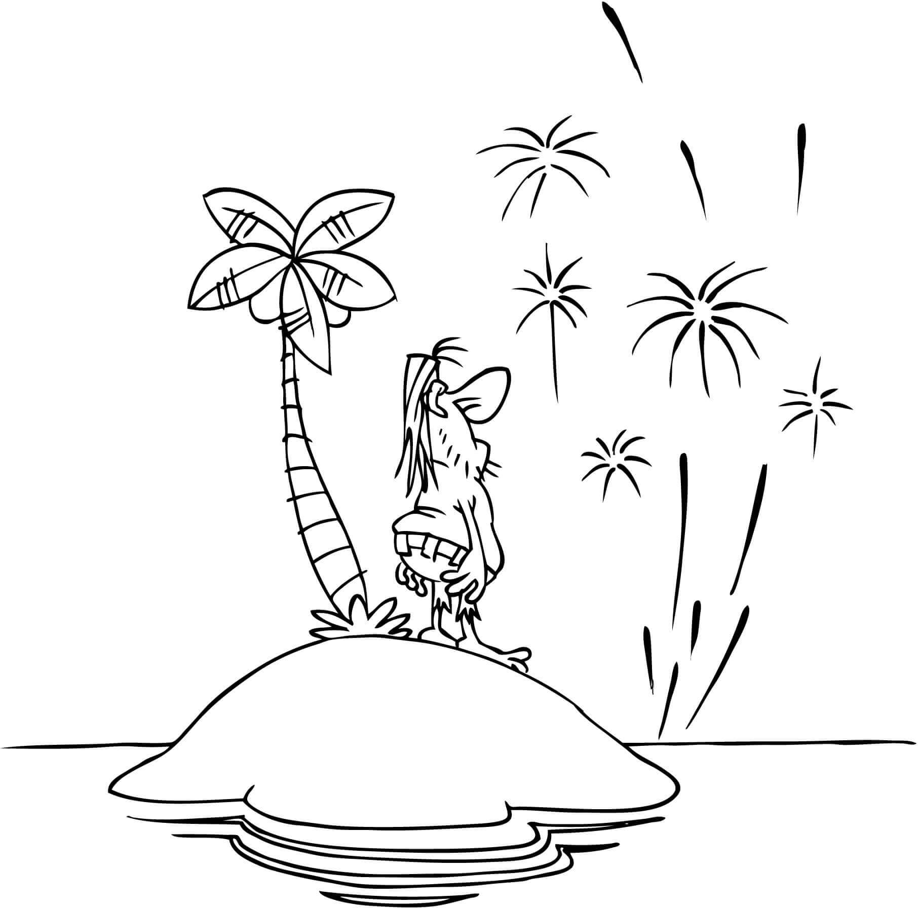 12. New Year Fireworks Coloring Page
