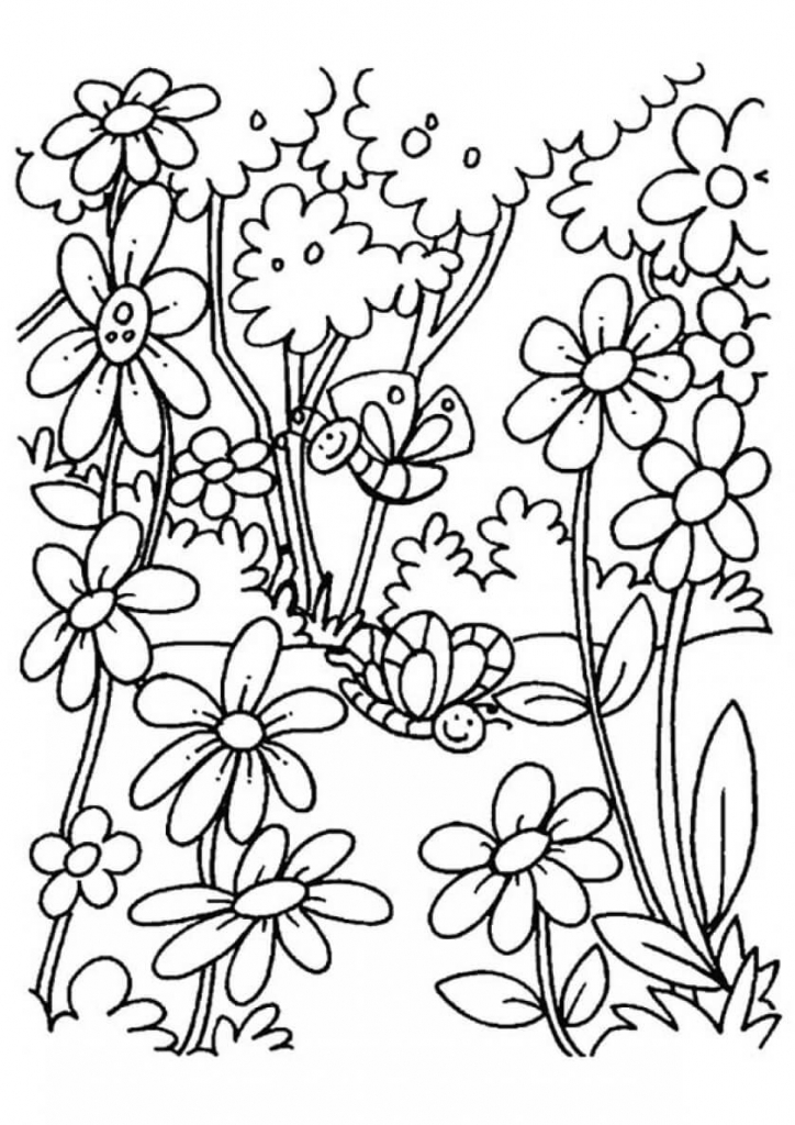 The Blooming Flowers coloring pages