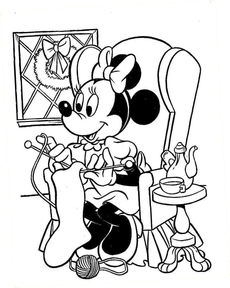 Disney Minnie New Year Coloring Page