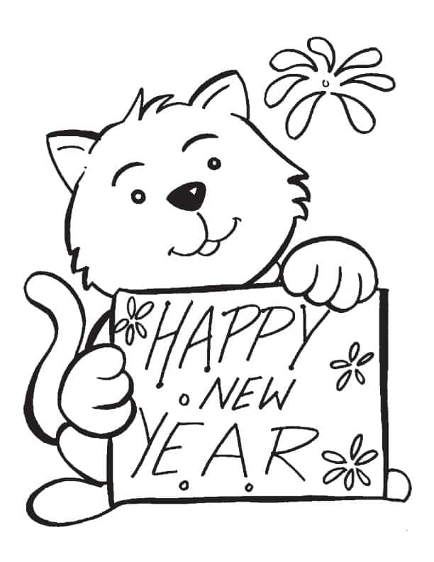 18. Happy New Year Coloring Page