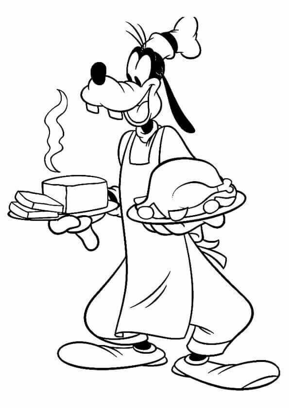 19 Goofy Thanksgiving coloring page