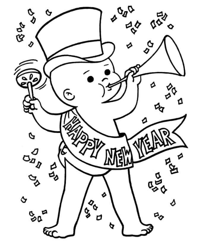 Baby New Year Coloring Pages