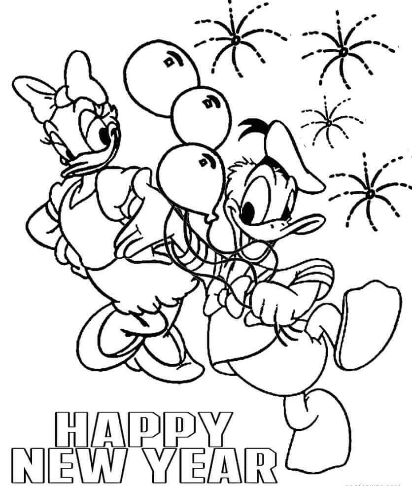 27. Disney New Year Coloring Page