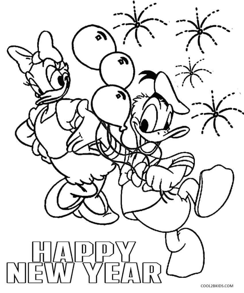 Disney New Year Coloring Pages