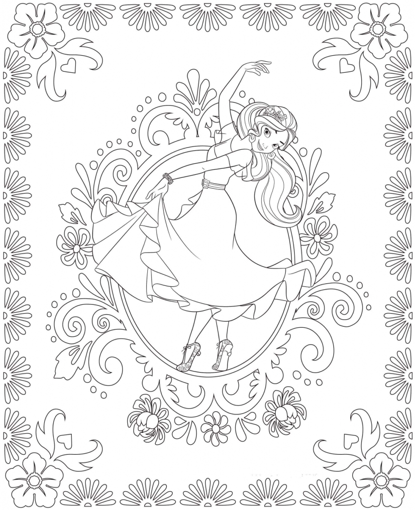 Dancing Elena Of Avalor Coloring Pages