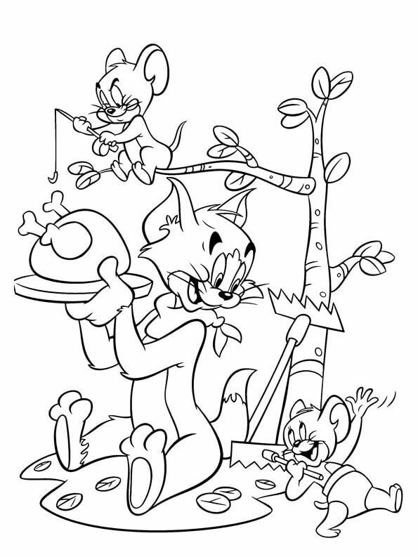 Tom and Jerry Thanksgiving coloring pages