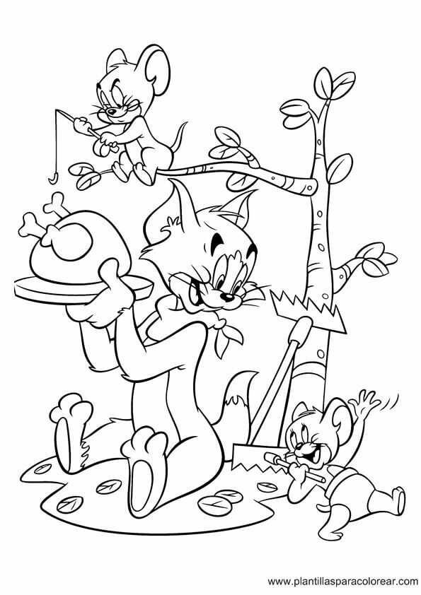 Tom and Jerry Thanksgiving coloring pages