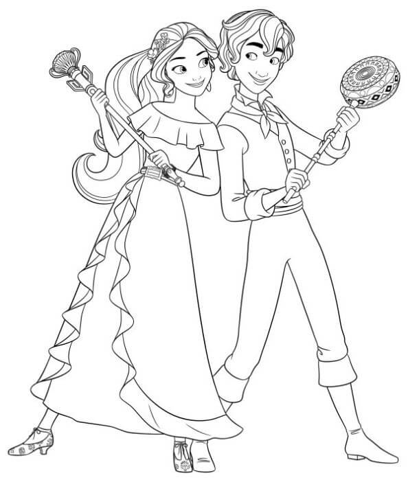 Mateo And Elena Of Avalor Coloring Pages