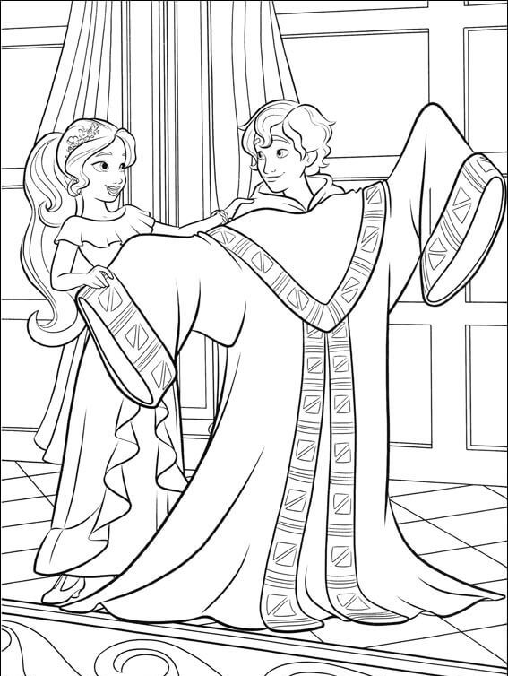 Elena Helping Mateo Elena of Avalor Coloring Page