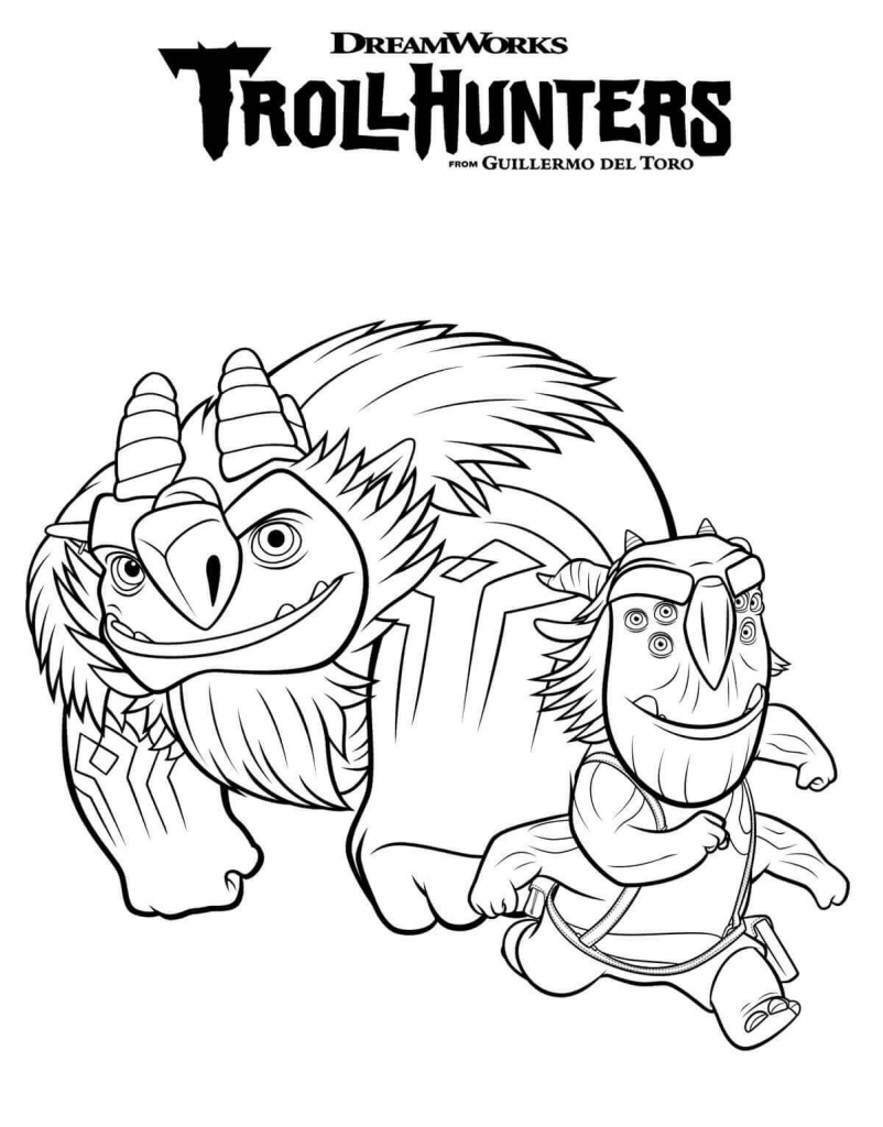 Blinky and AAARRRGGHH TrollHunters Coloring Page