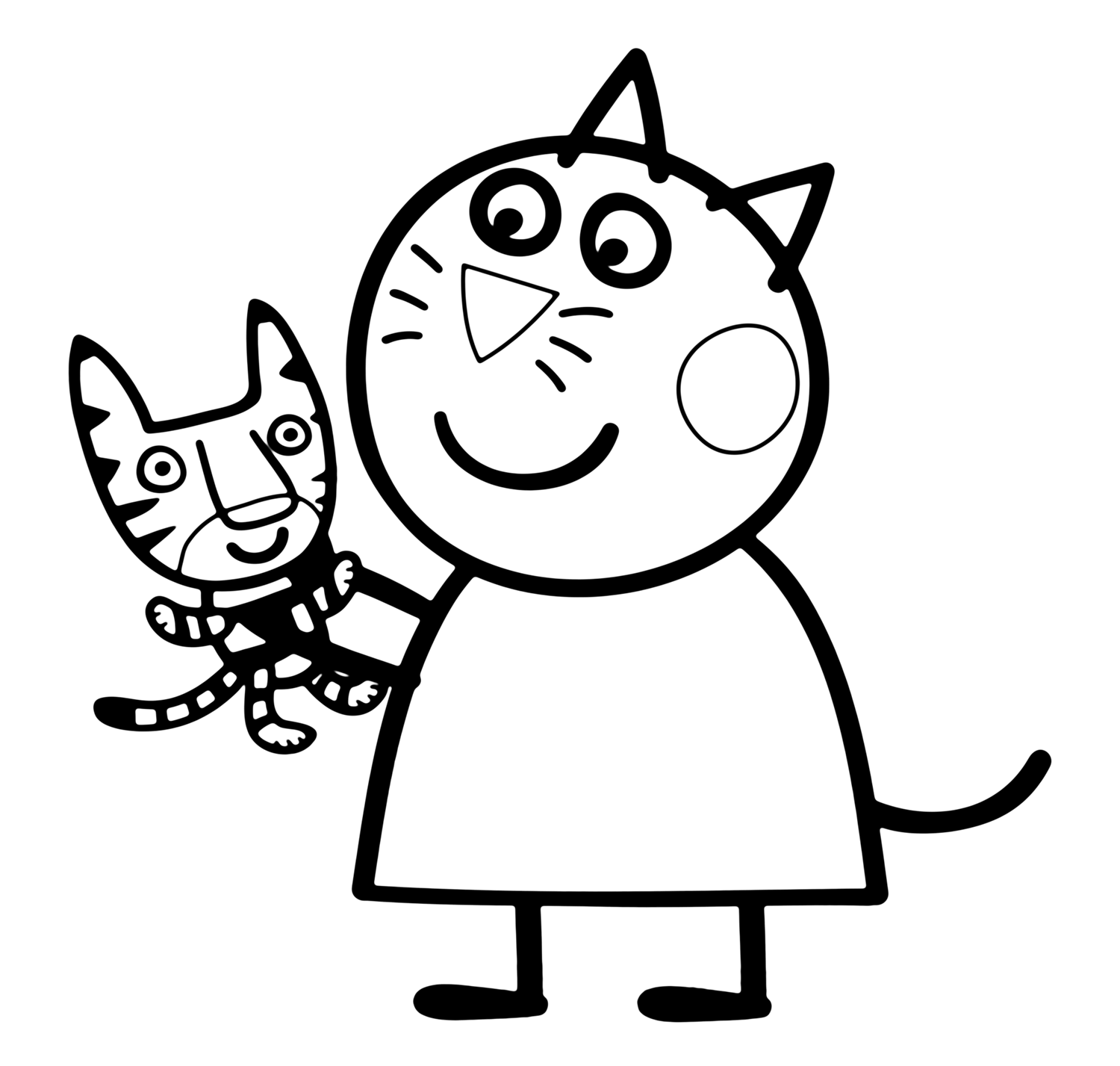 Candy Cat In Peppa Pig Coloring Page