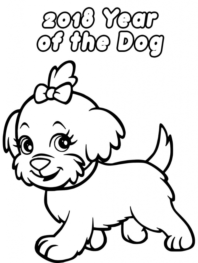 Chinese Year of the Dog 2018 Coloring Page