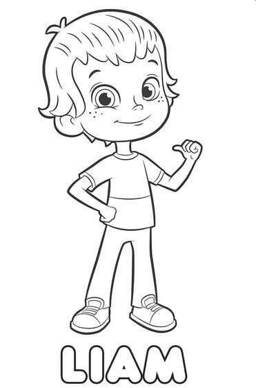 Liam from Rusty Rivets Coloring Page