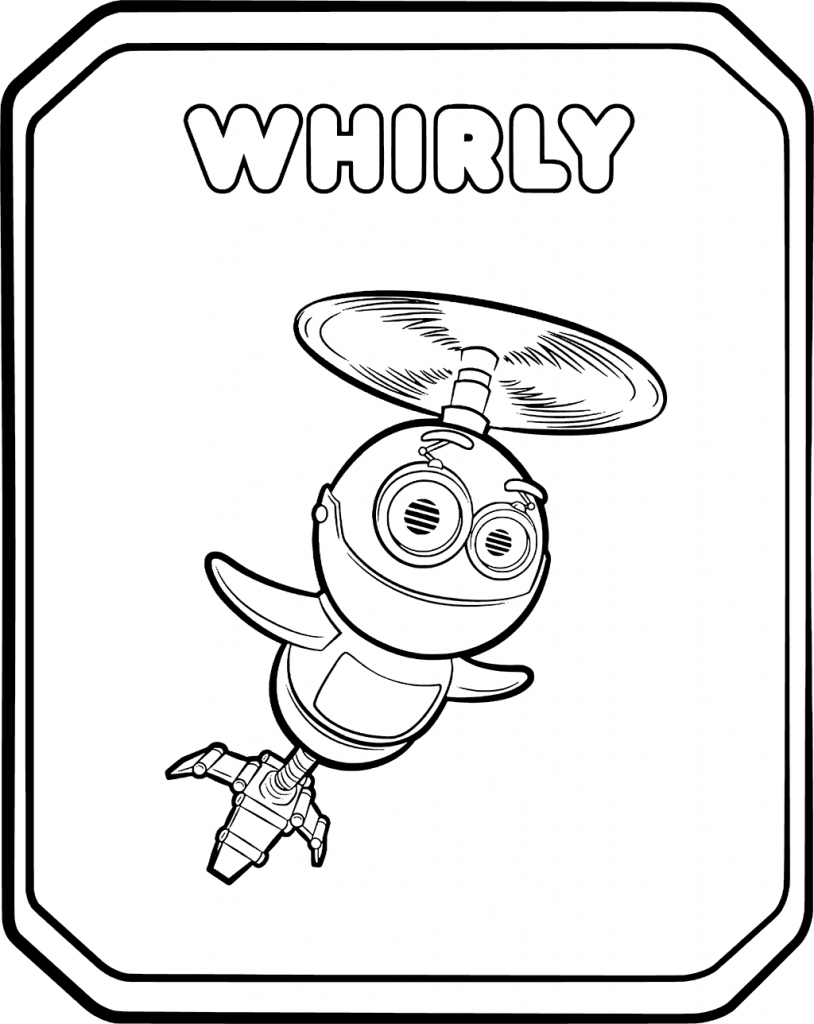Rusty Rivets Flying Robot Whirly Coloring Page