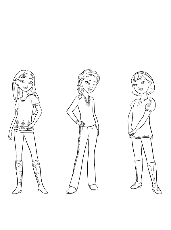 Spirit Riding Free Girls Coloring Page