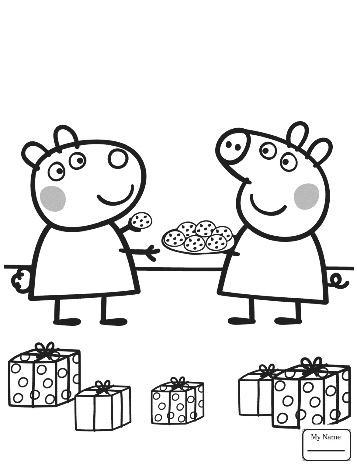 Suzy And Peppa Pig Coloring Page