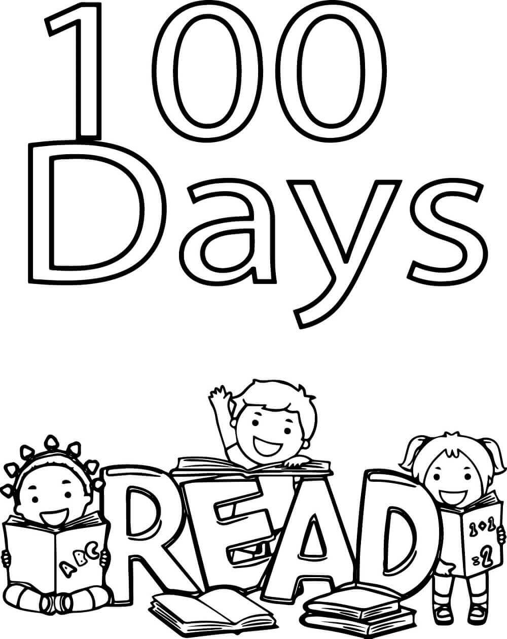 100 Days School Coloring Pages Free Printable