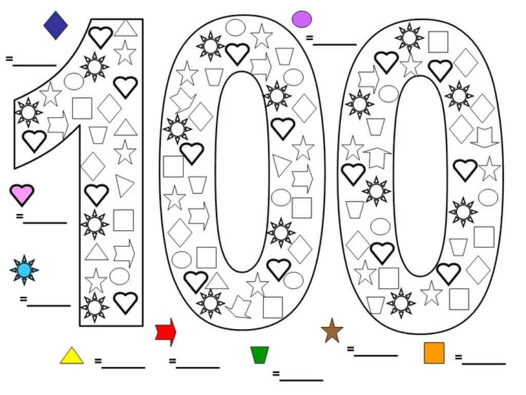 100 Days Of School Coloring Pages Free