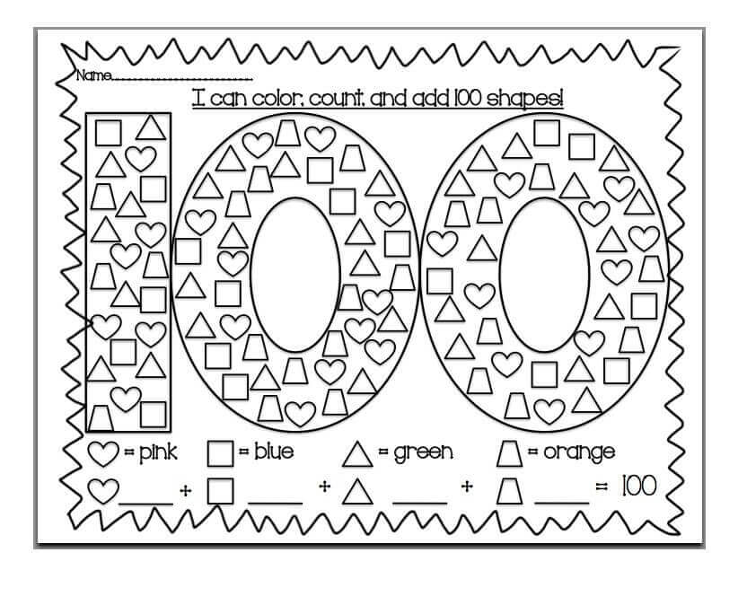 100th Day Of School Activity Sheets