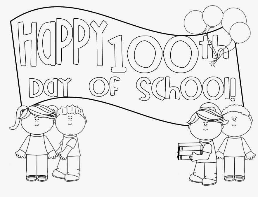 100th Day Of School Coloring Pages