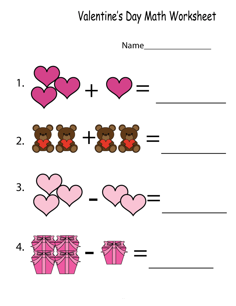 Free Printable Kindergarten Math Worksheets Addition And Subtraction