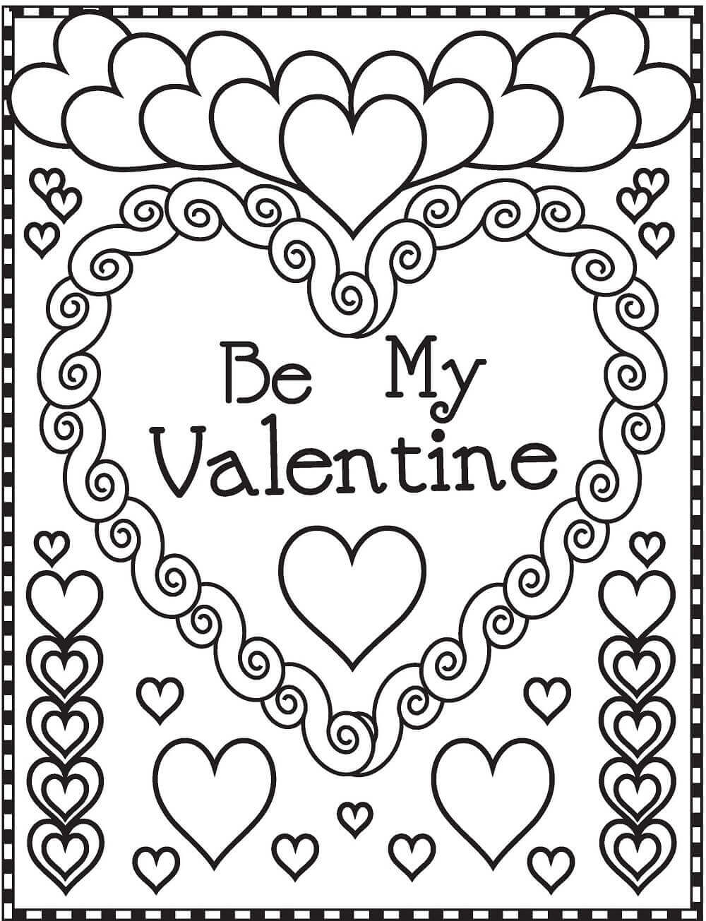 Foldable Valentine Cards Coloring Pages