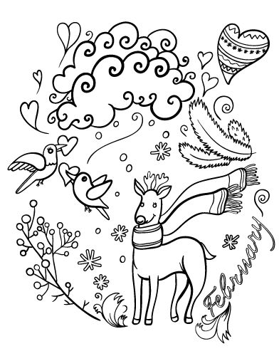 20 Free Printable February Coloring Pages