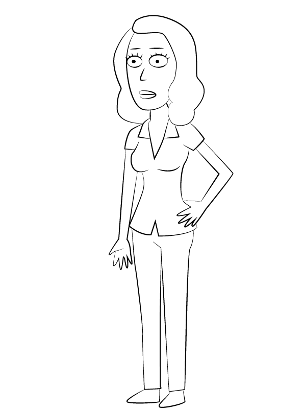 Beth Smith from Rick and Morty Coloring Page