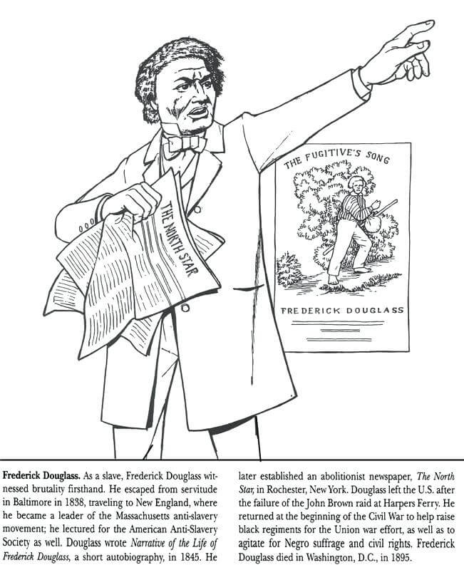 Black History Coloring Pages Free Printable Frederick Douglas