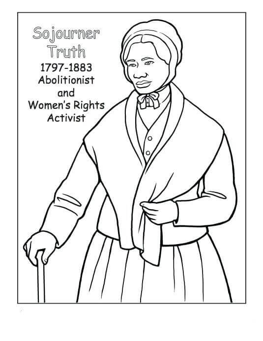 Black History Month Colouring Pages Free Sojourner Truth