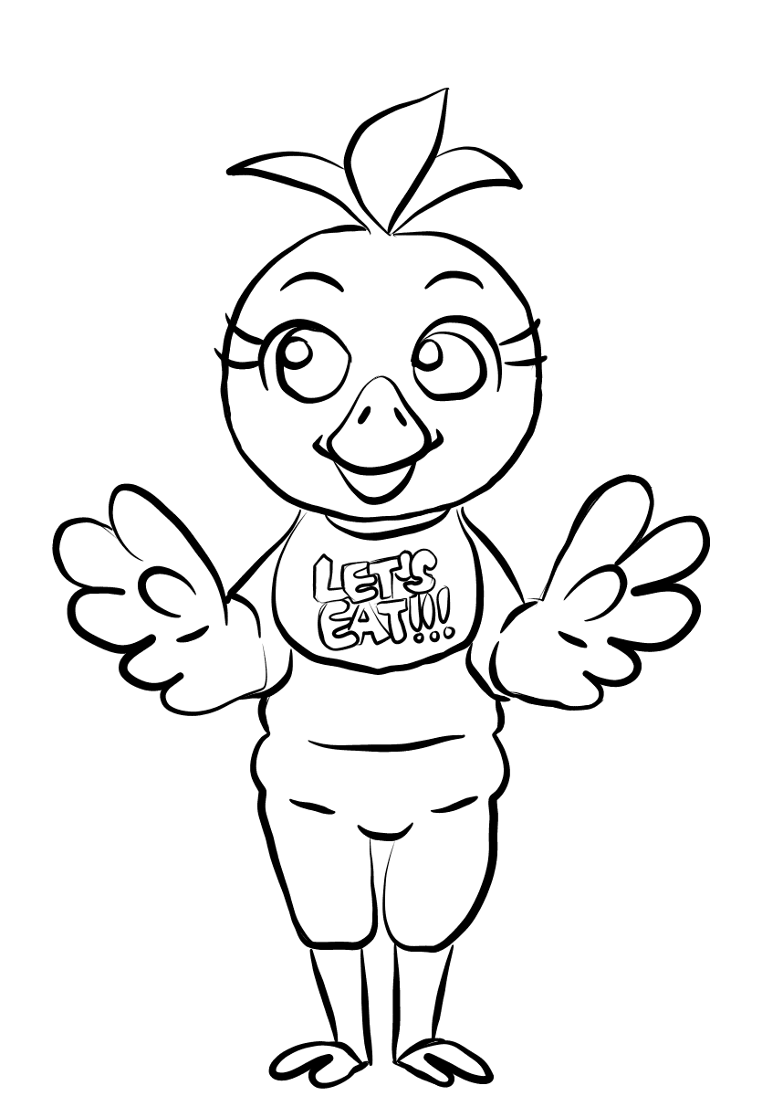 Chica FNAF Coloring Page