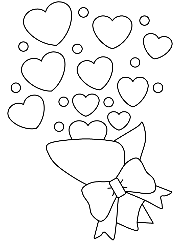 Bouquet Valentines day coloring pages printable