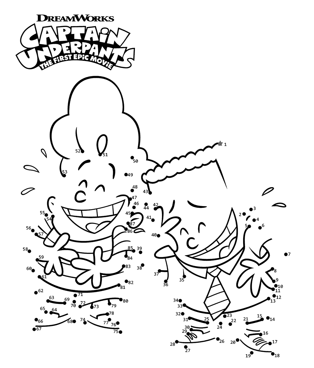 Captain Underpants Connect The Dots Worksheets